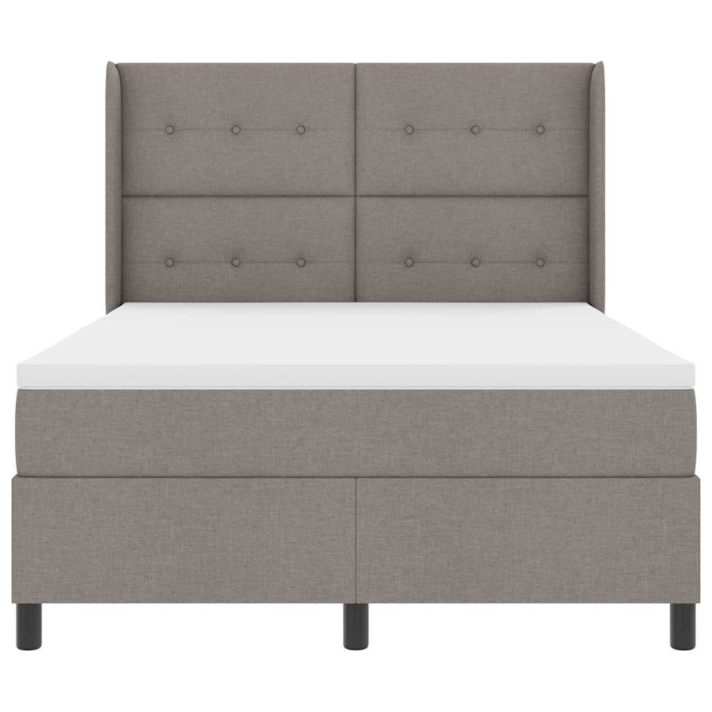 Boxspringbett mit Matratze Taupe 190 x 140 cm Stoff