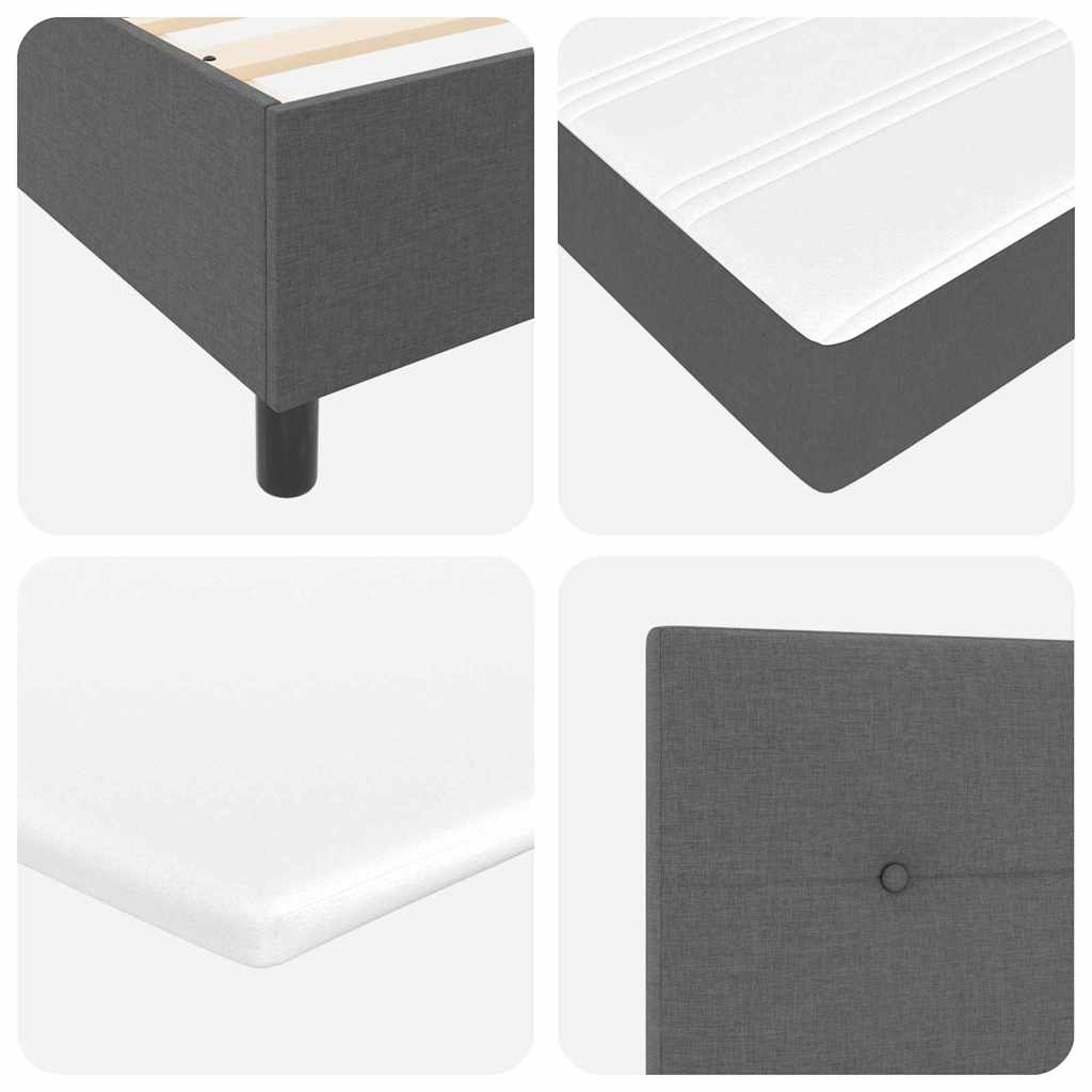 Boxspringbett mit Kissen Dunkelgrau 200 x 140 cm Stoff