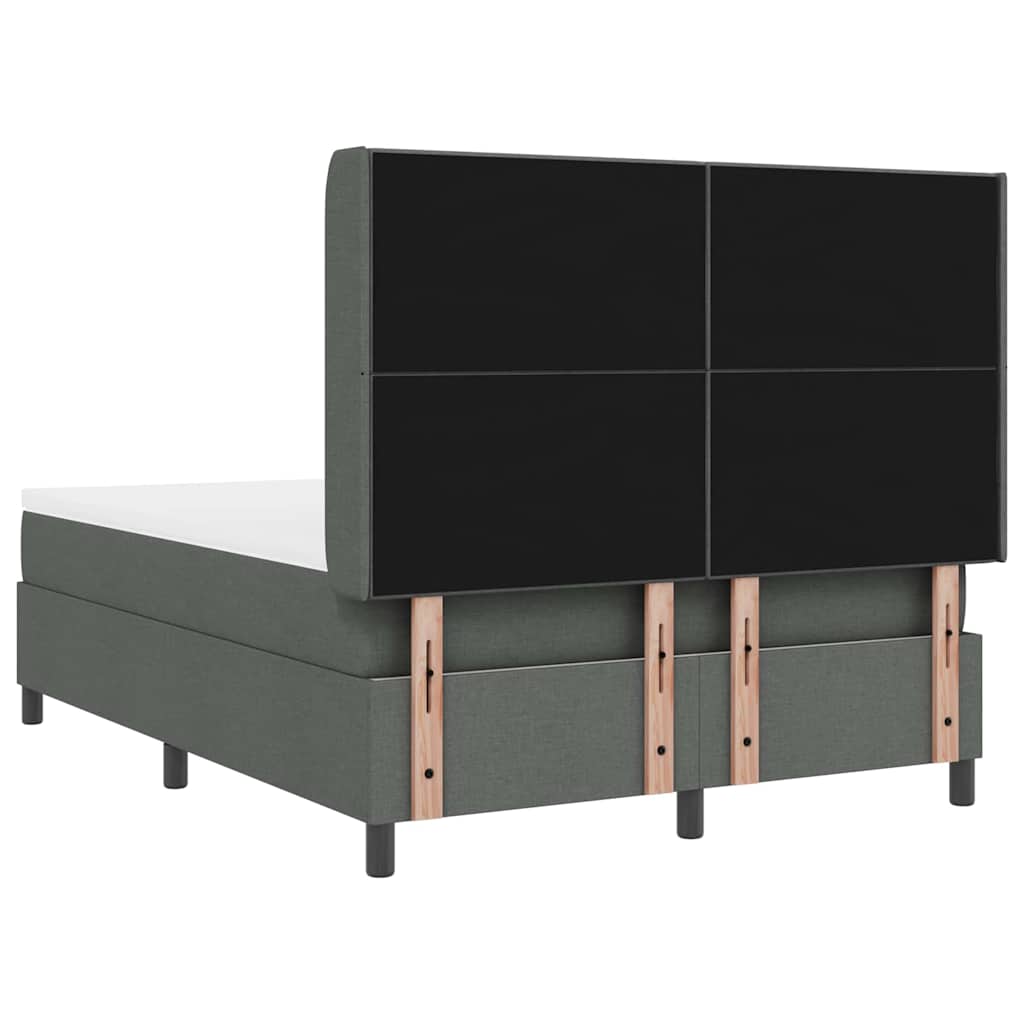 Boxspringbett mit Kissen Dunkelgrau 200 x 140 cm Stoff