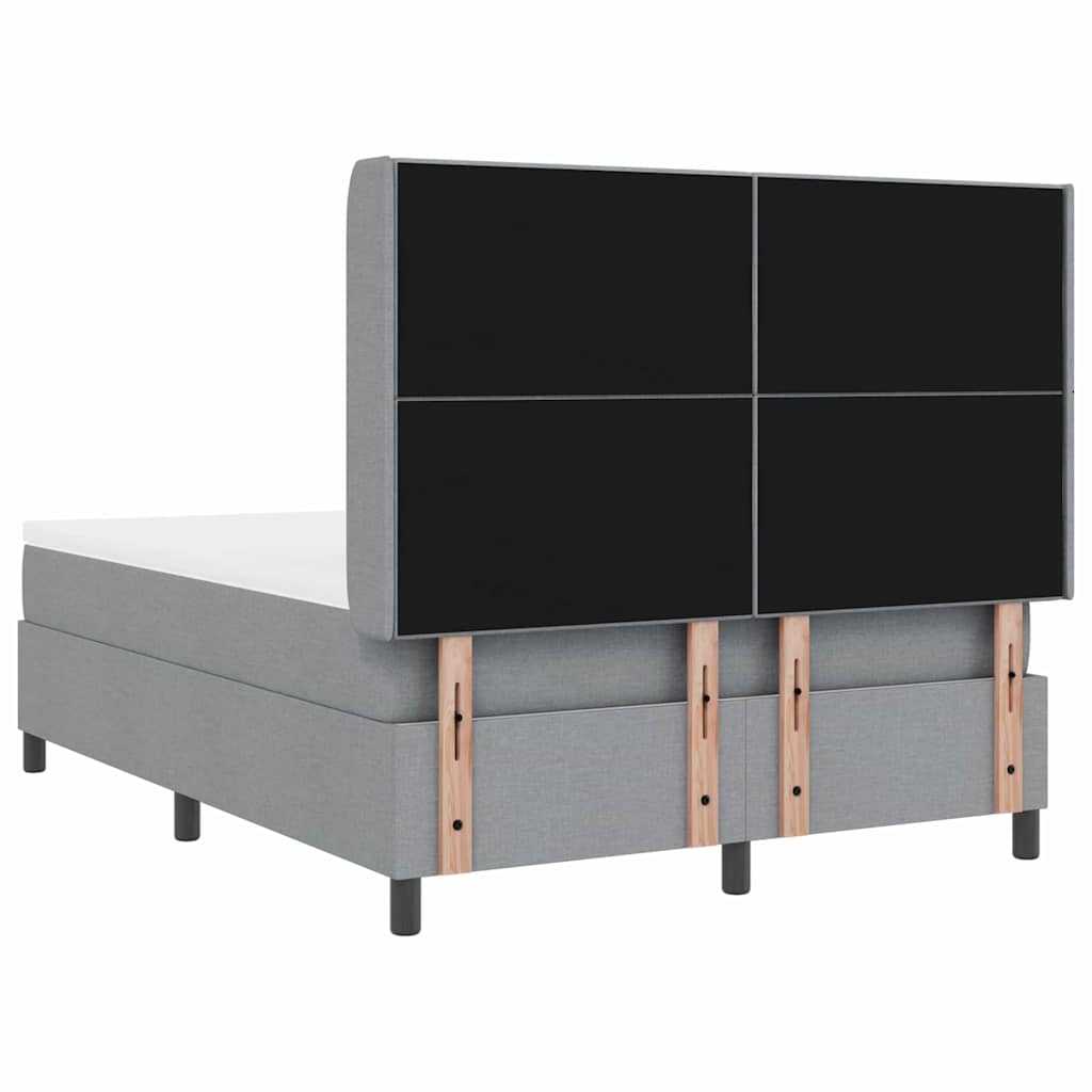 Boxspringbett mit Kissen Hellgrau 200 x 160 cm Stoff