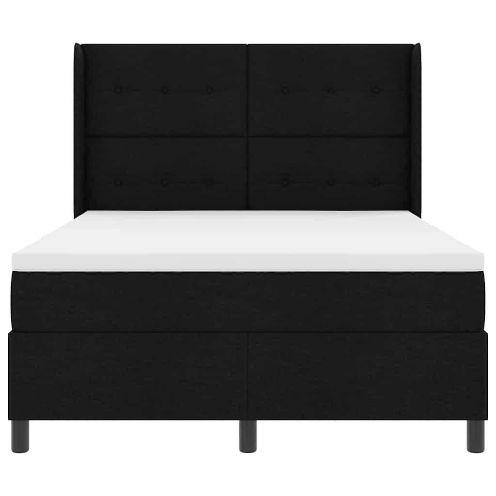 Boxspringbett mit Matratze Schwarz 160 x 200 cm Stoff