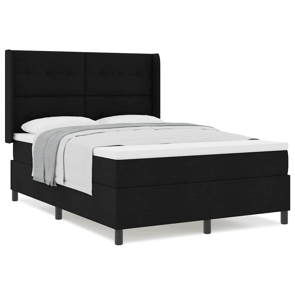 Boxspringbett mit Matratze Schwarz 160 x 200 cm Stoff