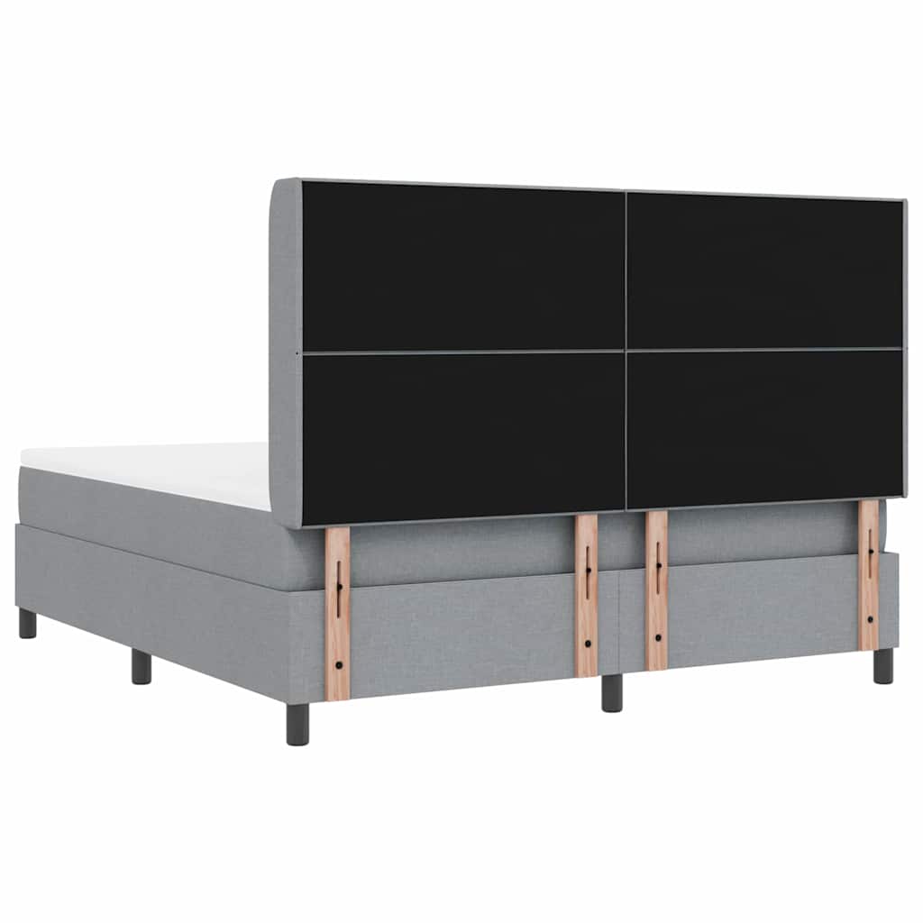 Boxspringbett mit Kissen Hellgrau 200 x 180 cm Stoff
