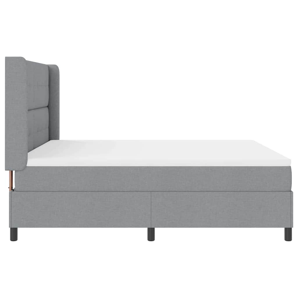 Boxspringbett mit Kissen Hellgrau 200 x 180 cm Stoff