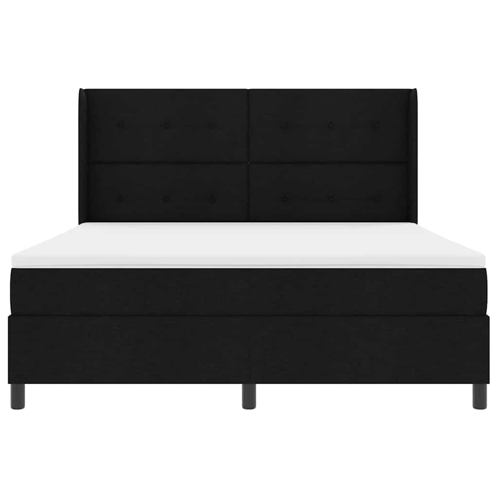 Boxspringbett mit Kissen Schwarz 200 x 180 cm Stoff