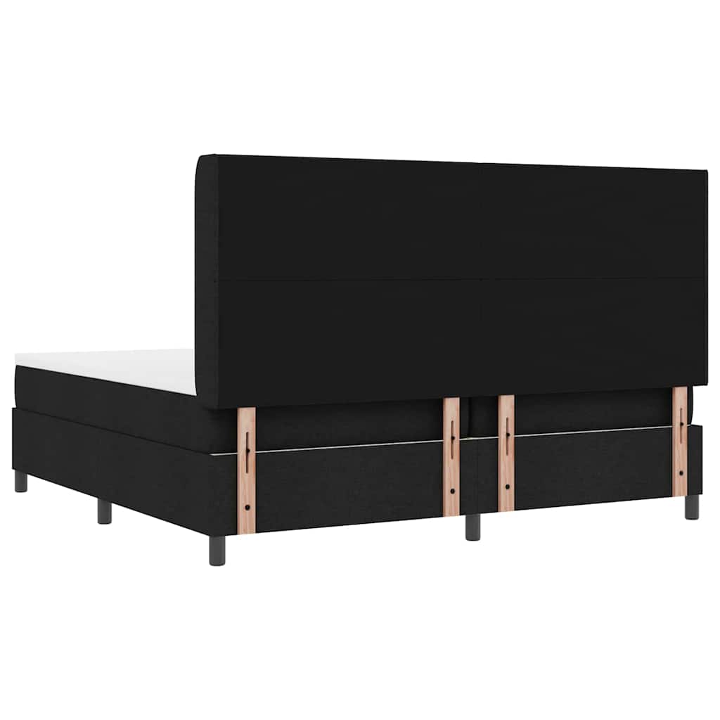 Boxspringbett mit Matratze Schwarz 200 x 200 cm Stoff