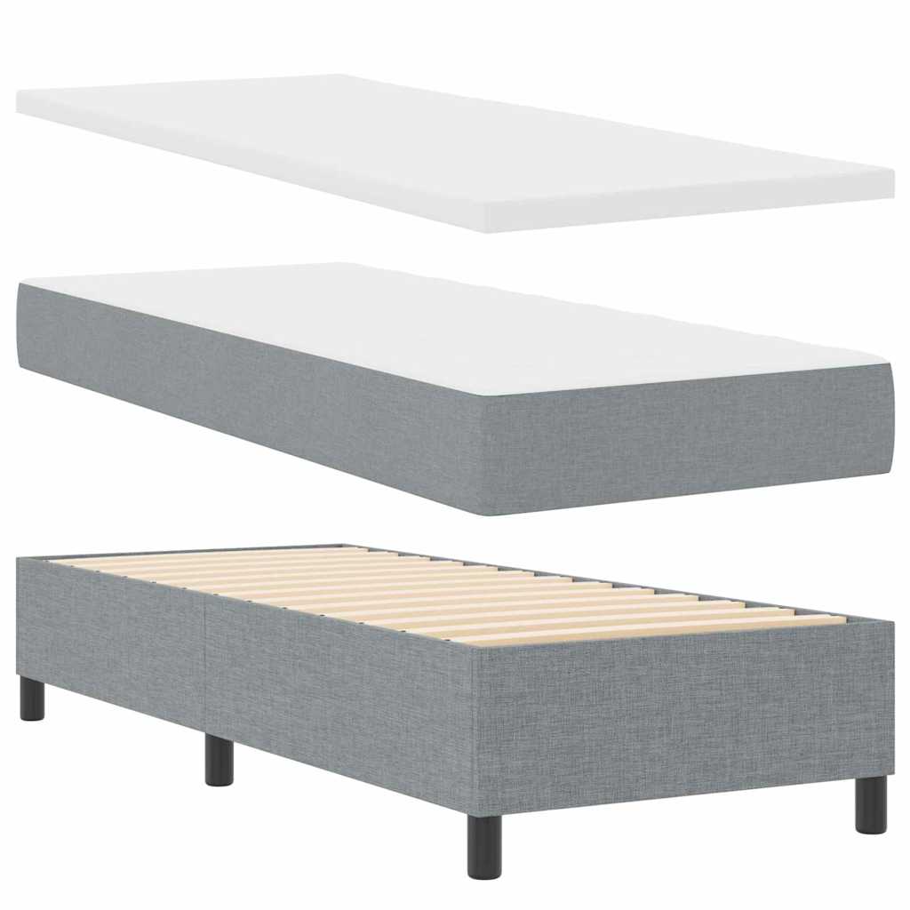 Boxspringbett mit Kissen Hellgrau 200 x 80 cm Stoff