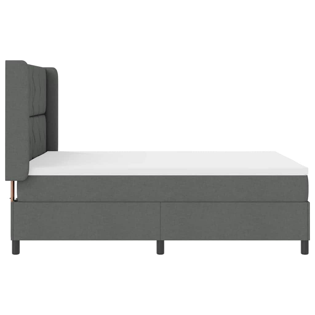 Boxspringbett mit Kissen Dunkelgrau 200 x 140 cm Stoff