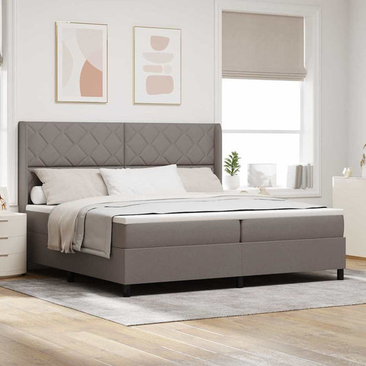 Boxspringbett mit Matratze Taupe 200 x 200 cm Stoff