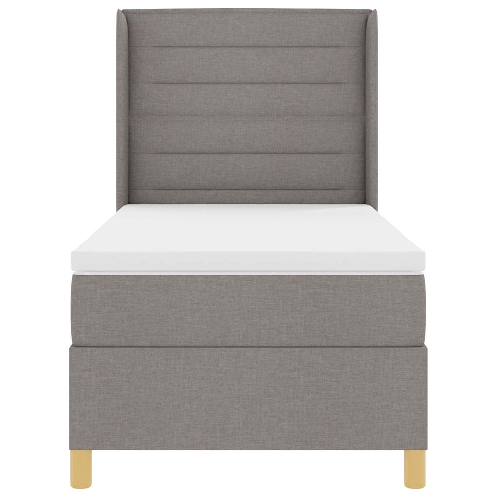 Boxspringbett mit Kopfteil Taupe 90 x 190 cm Stoff