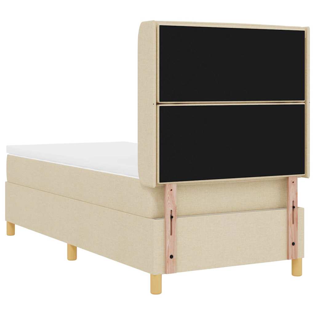 Boxspringbett mit Matratze Creme 100 x 200 cm Stoff