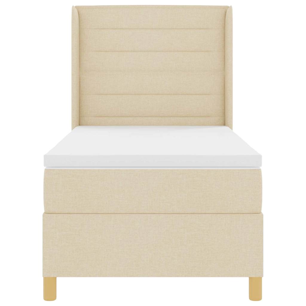 Boxspringbett mit Matratze Creme 100 x 200 cm Stoff