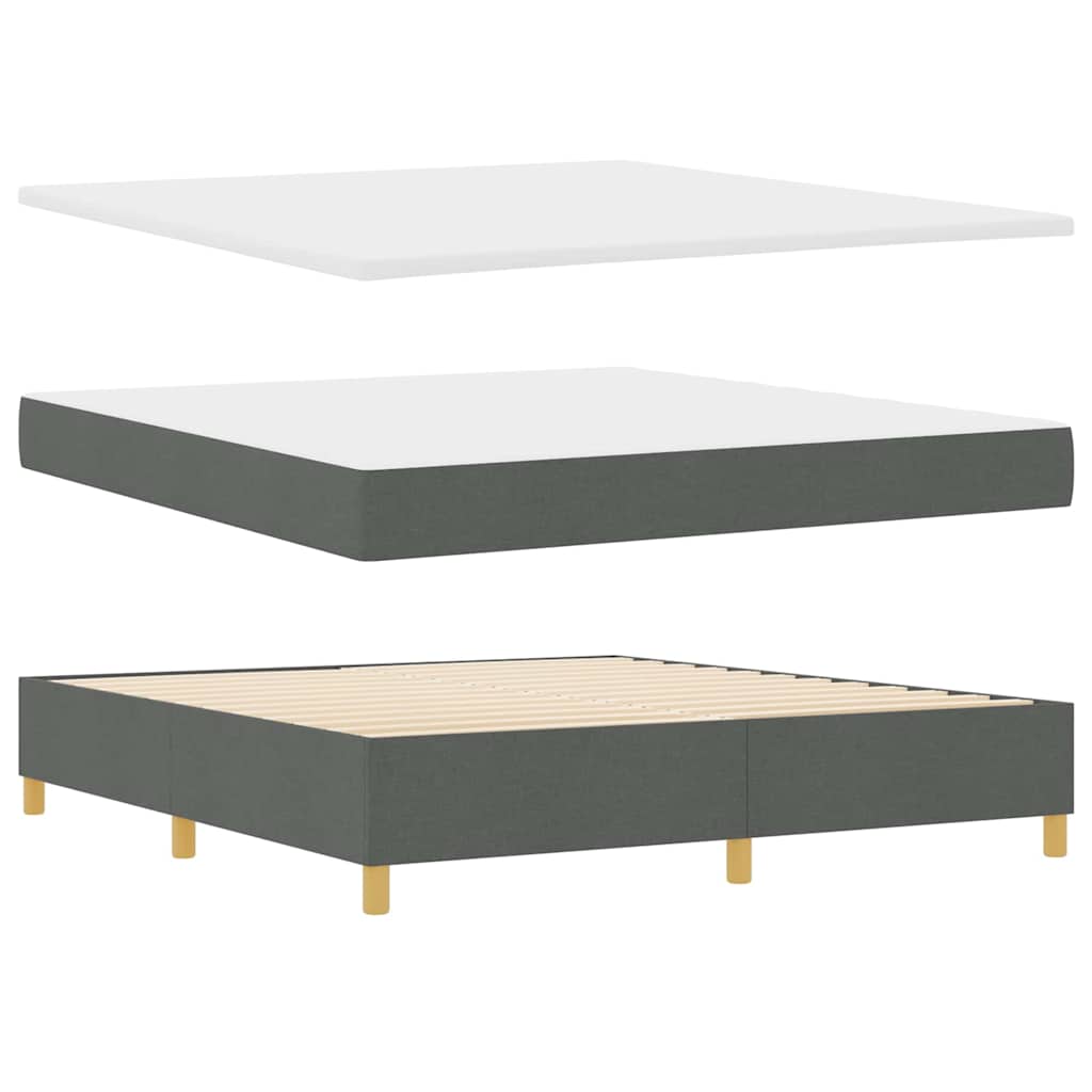 Boxspringbett mit Matratze Dunkelgrau 180 x 200 cm Stoff