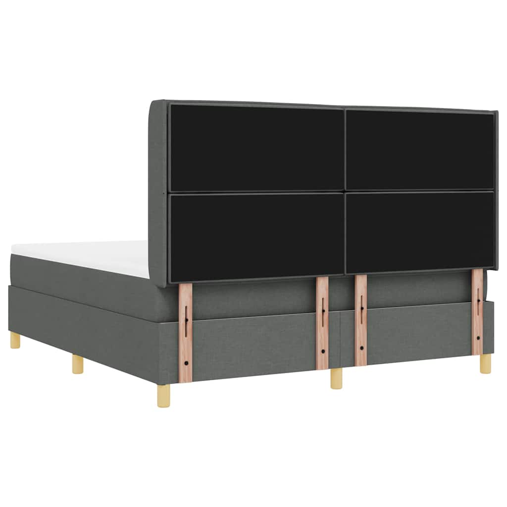 Boxspringbett mit Matratze Dunkelgrau 180 x 200 cm Stoff