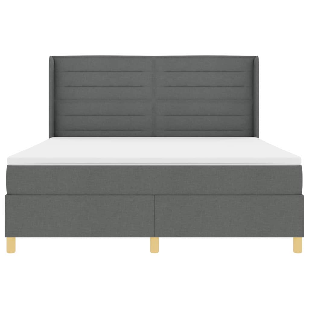 Boxspringbett mit Matratze Dunkelgrau 180 x 200 cm Stoff