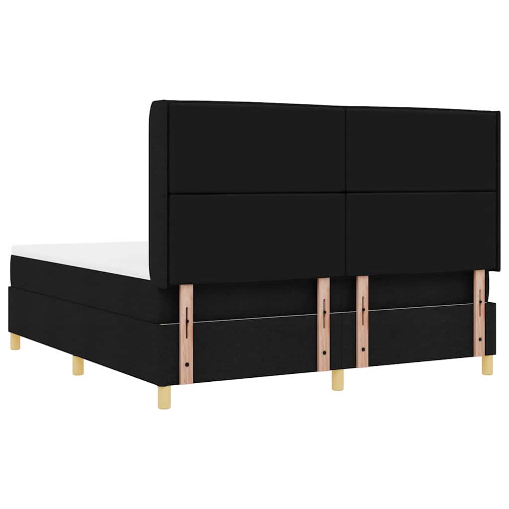 Boxspringbett mit Matratze Schwarz 180 x 200 cm Stoff