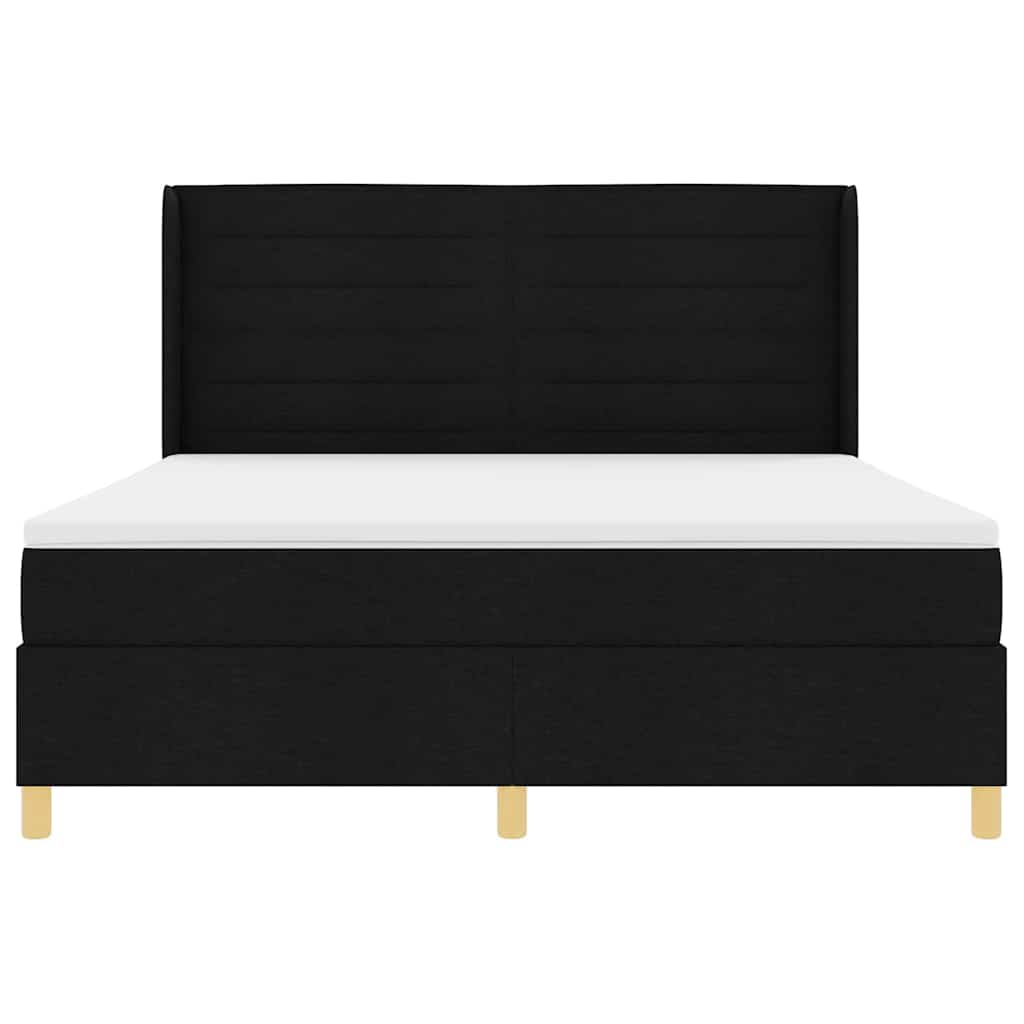Boxspringbett mit Matratze Schwarz 180 x 200 cm Stoff
