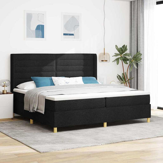 Boxspringbett mit Matratze Schwarz 200 x 200 cm Stoff