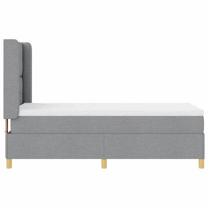 Boxspringbett mit Kopfteil Hellgrau 80 x 200 cm Stoff