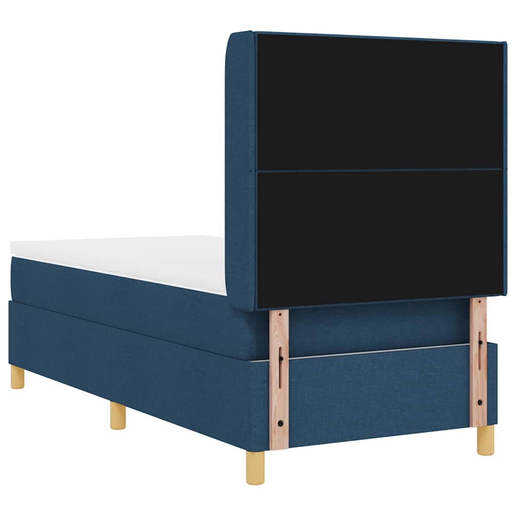 Boxspringbett mit Kopfteil Blau 80 x 200 cm Stoff