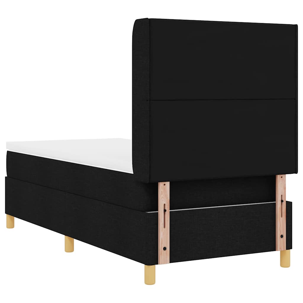 Boxspringbett mit Kopfteil Schwarz 90 x 200 cm Stoff