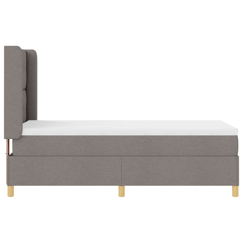 Boxspringbett mit Kissen mit Kopfteil Taupe 90 x 200 cm Stoff