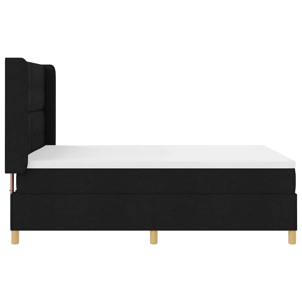 Boxspringbett mit Kopfteil Schwarz 140 x 200 cm Stoff