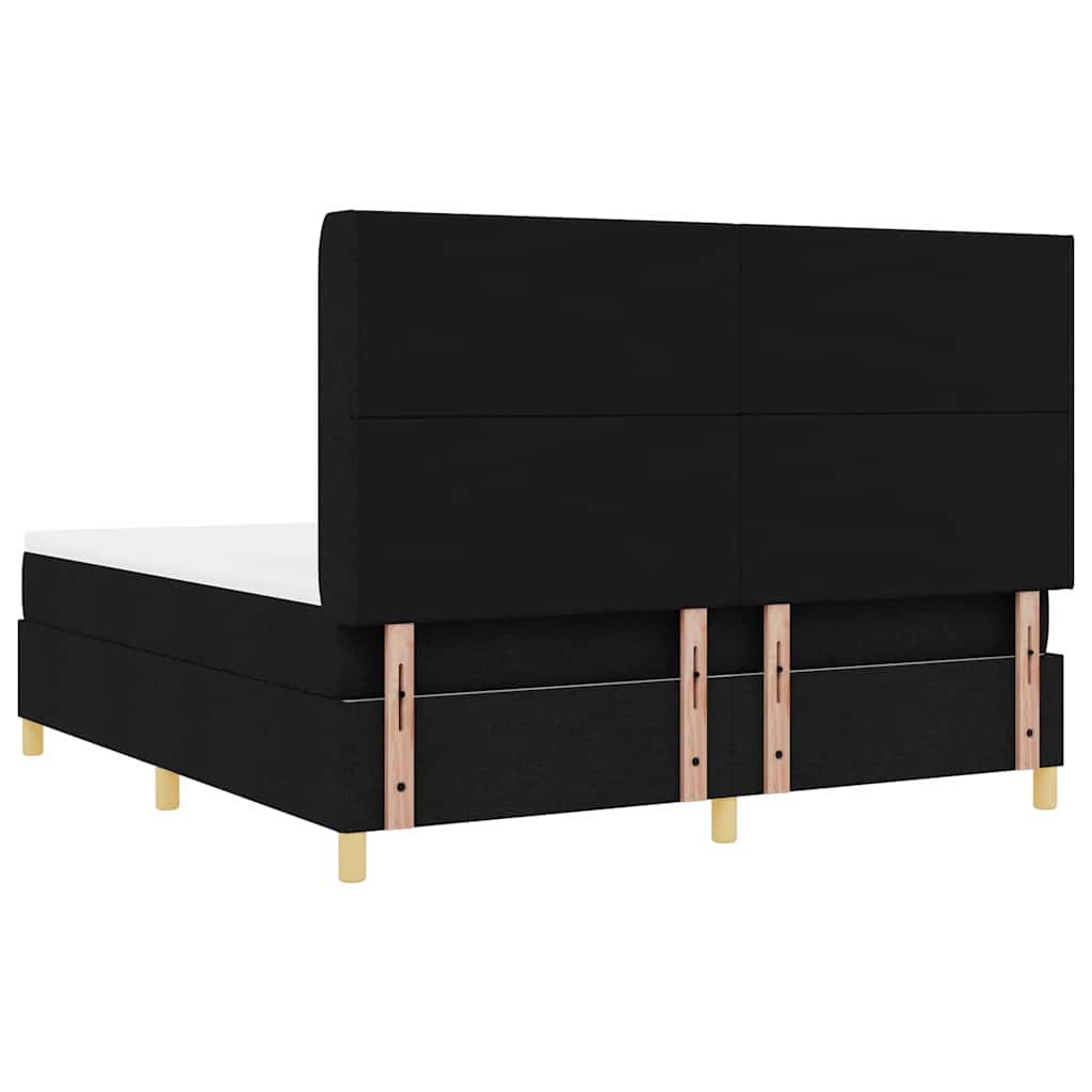 Boxspringbett mit Kopfteil Schwarz 180 x 200 cm Stoff