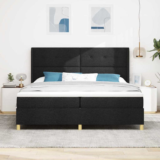 Boxspringbett mit Matratze Schwarz 200 x 200 cm Stoff