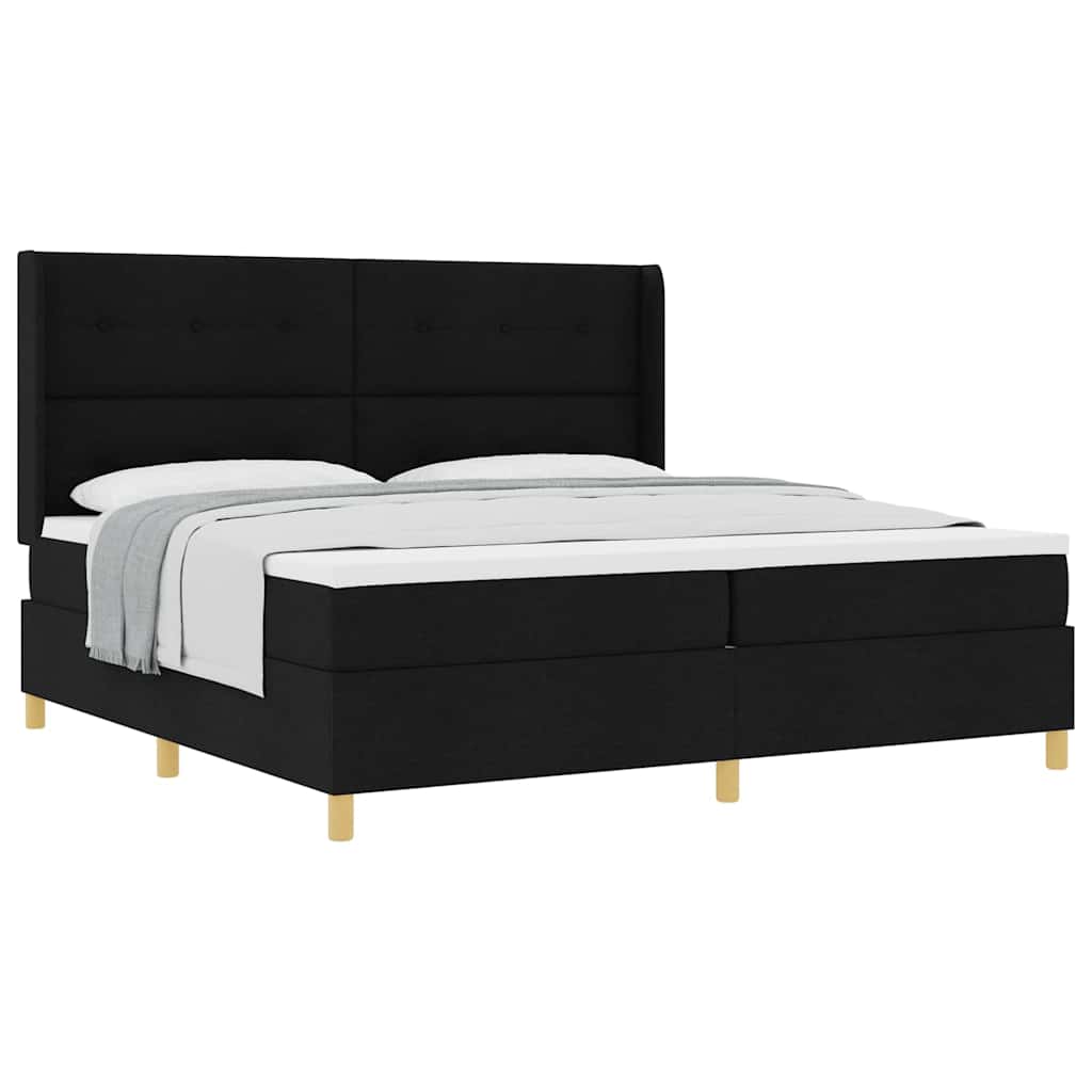 Boxspringbett mit Matratze Schwarz 200 x 200 cm Stoff