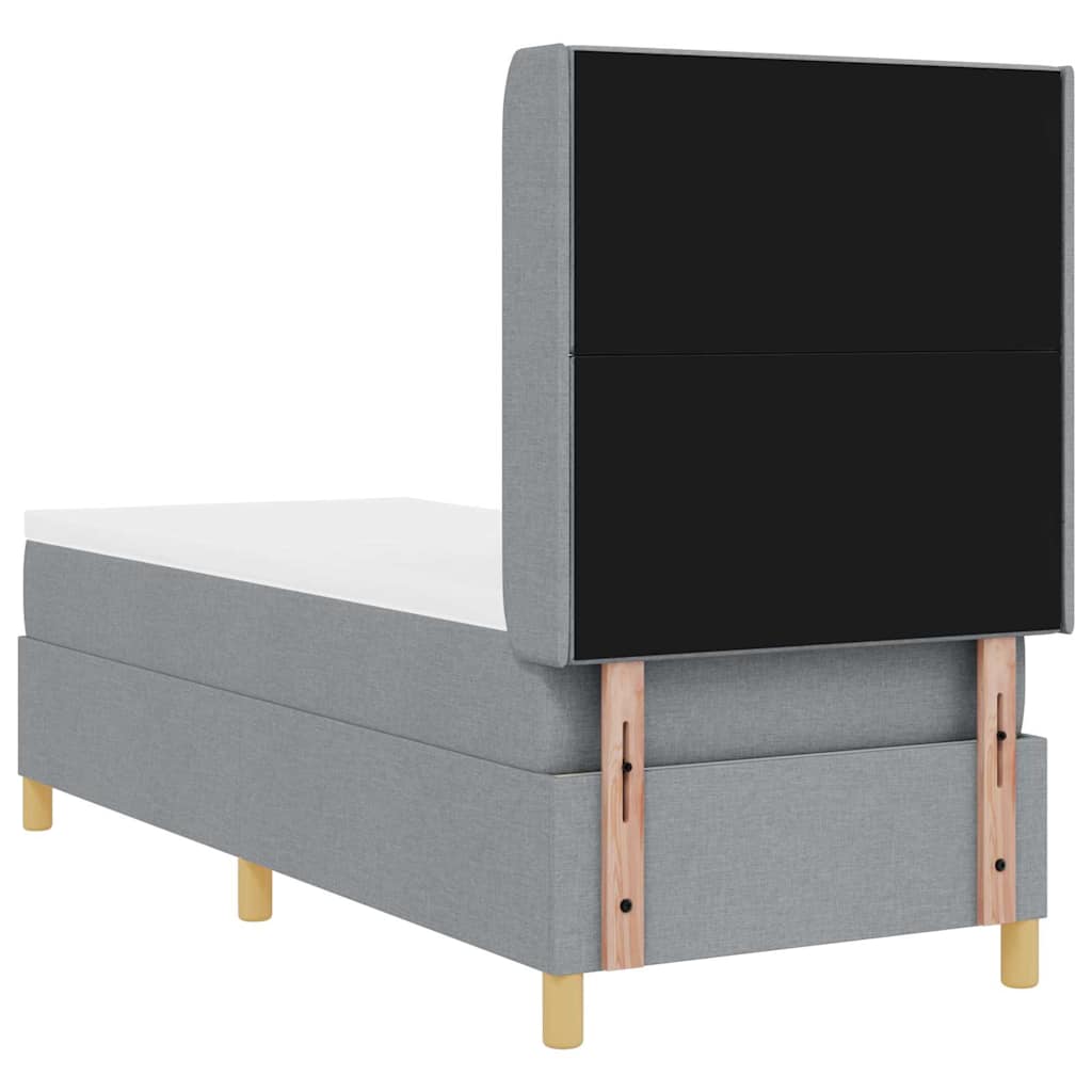 Boxspringbett mit Kopfteil Hellgrau 80 x 200 cm Stoff