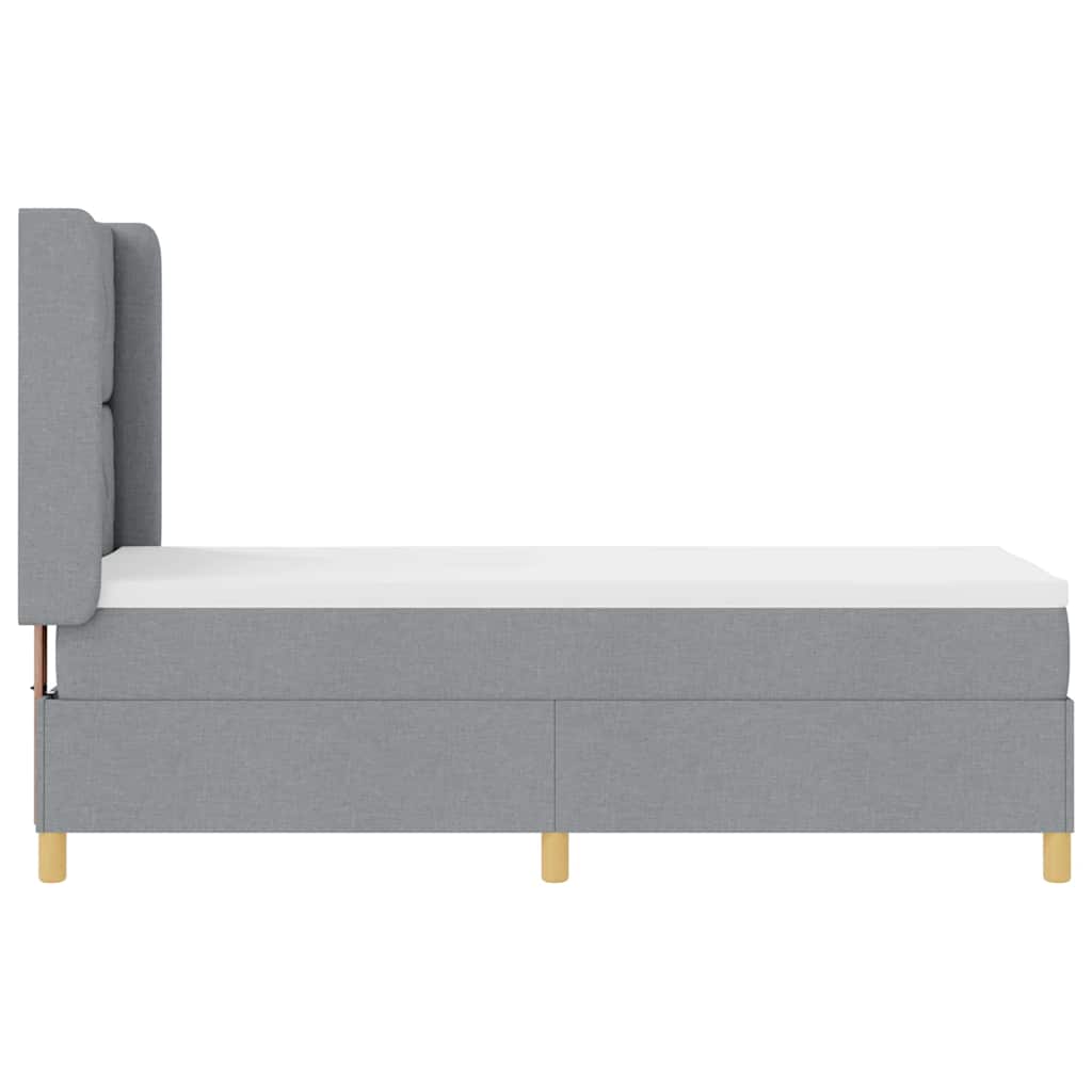 Boxspringbett mit Kopfteil Hellgrau 80 x 200 cm Stoff
