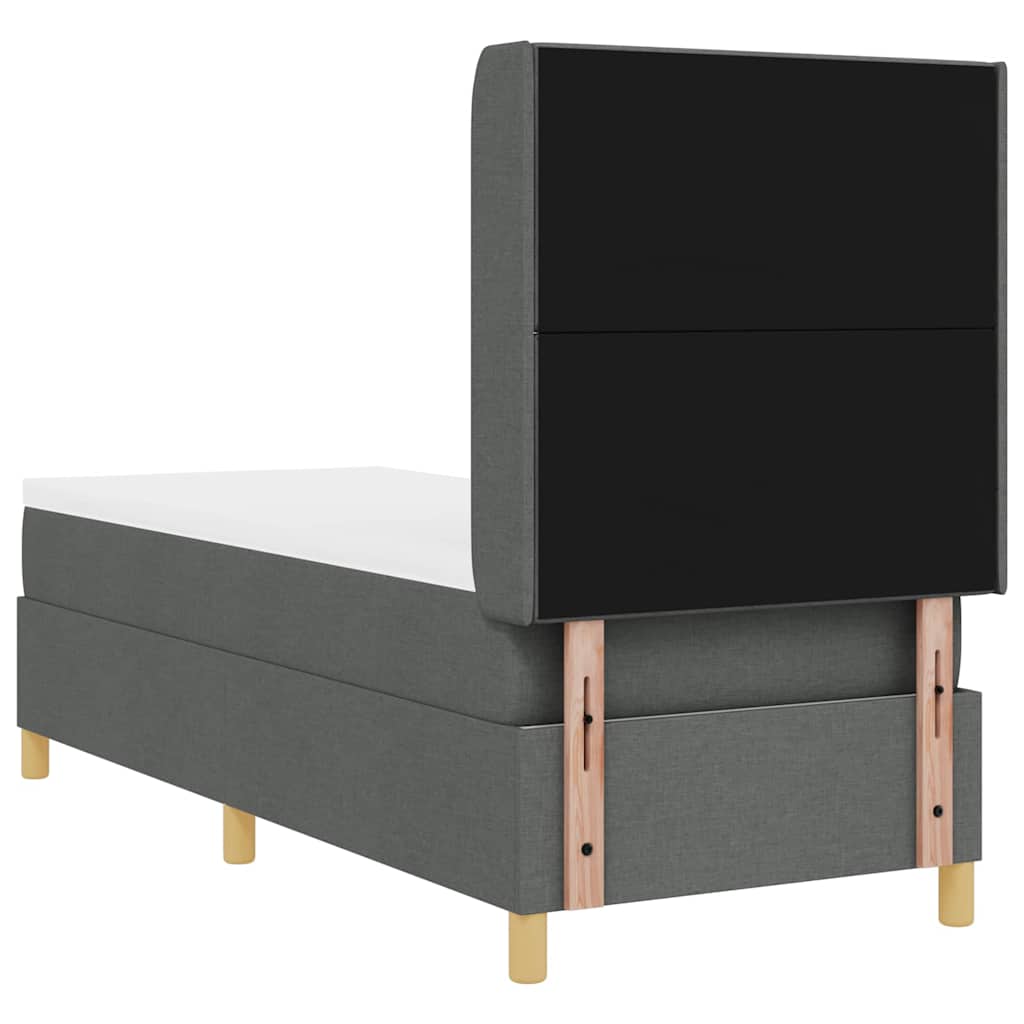 Boxspringbett mit Kopfteil Dunkelgrau 80 x 200 cm Stoff
