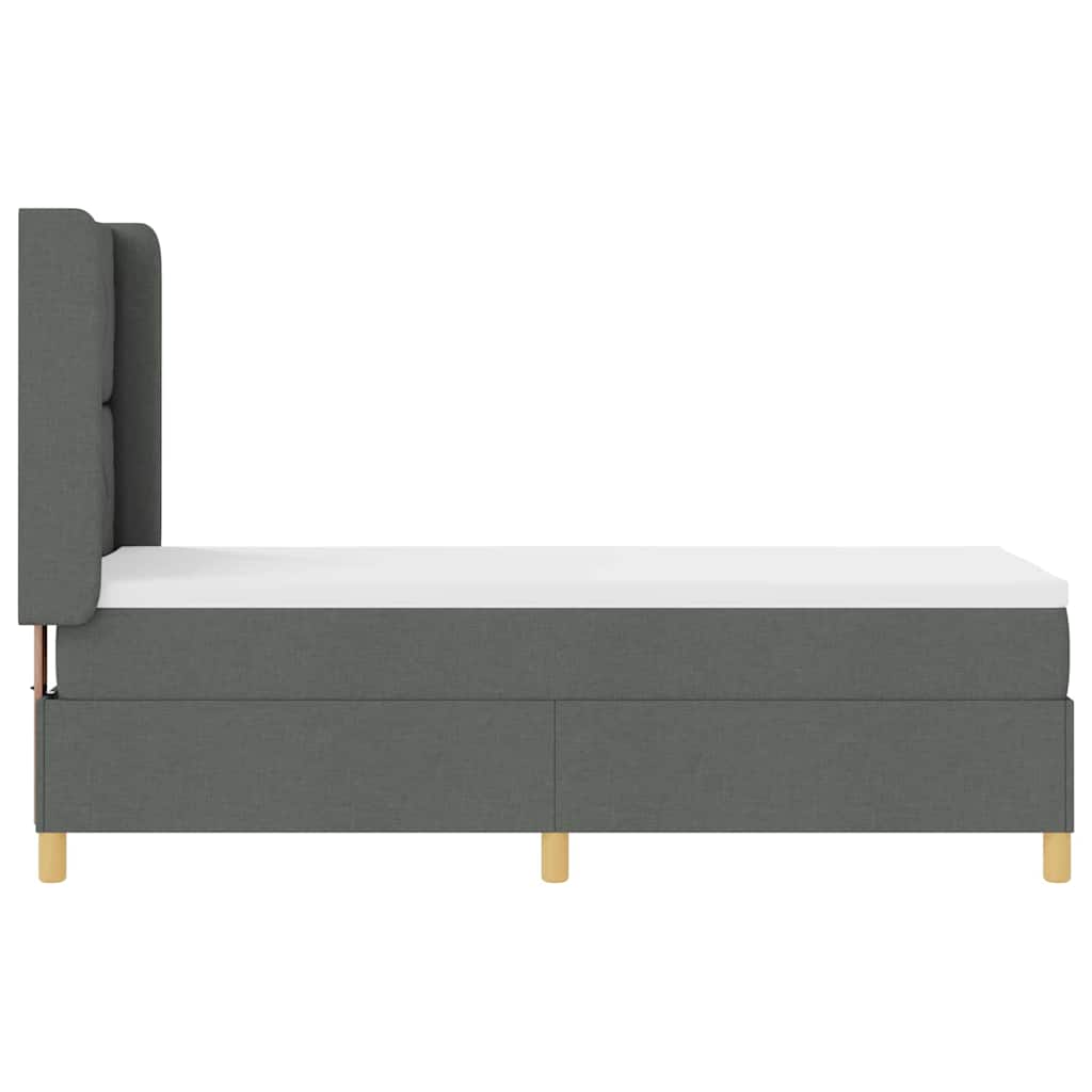 Boxspringbett mit Kopfteil Dunkelgrau 80 x 200 cm Stoff