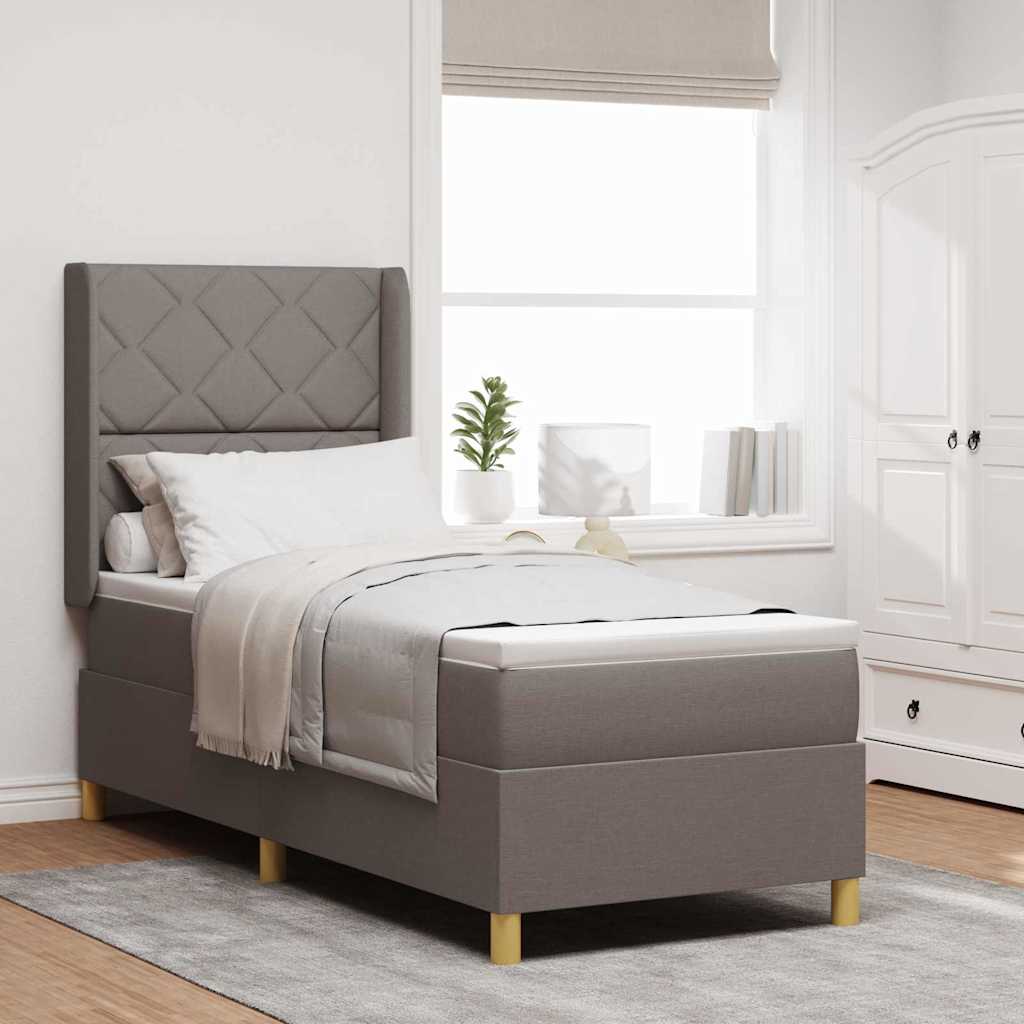 Boxspringbett mit Kopfteil Taupe 80 x 200 cm Stoff