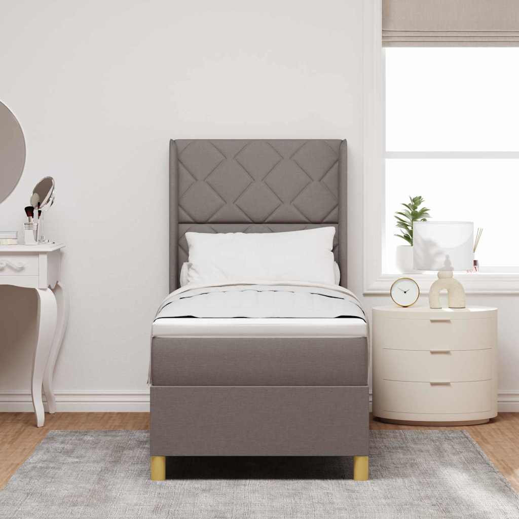 Boxspringbett mit Kopfteil Taupe 80 x 200 cm Stoff