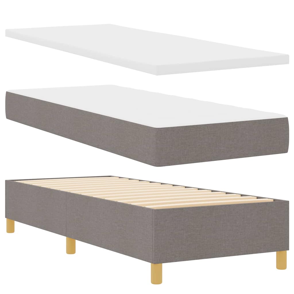 Boxspringbett mit Kopfteil Taupe 80 x 200 cm Stoff