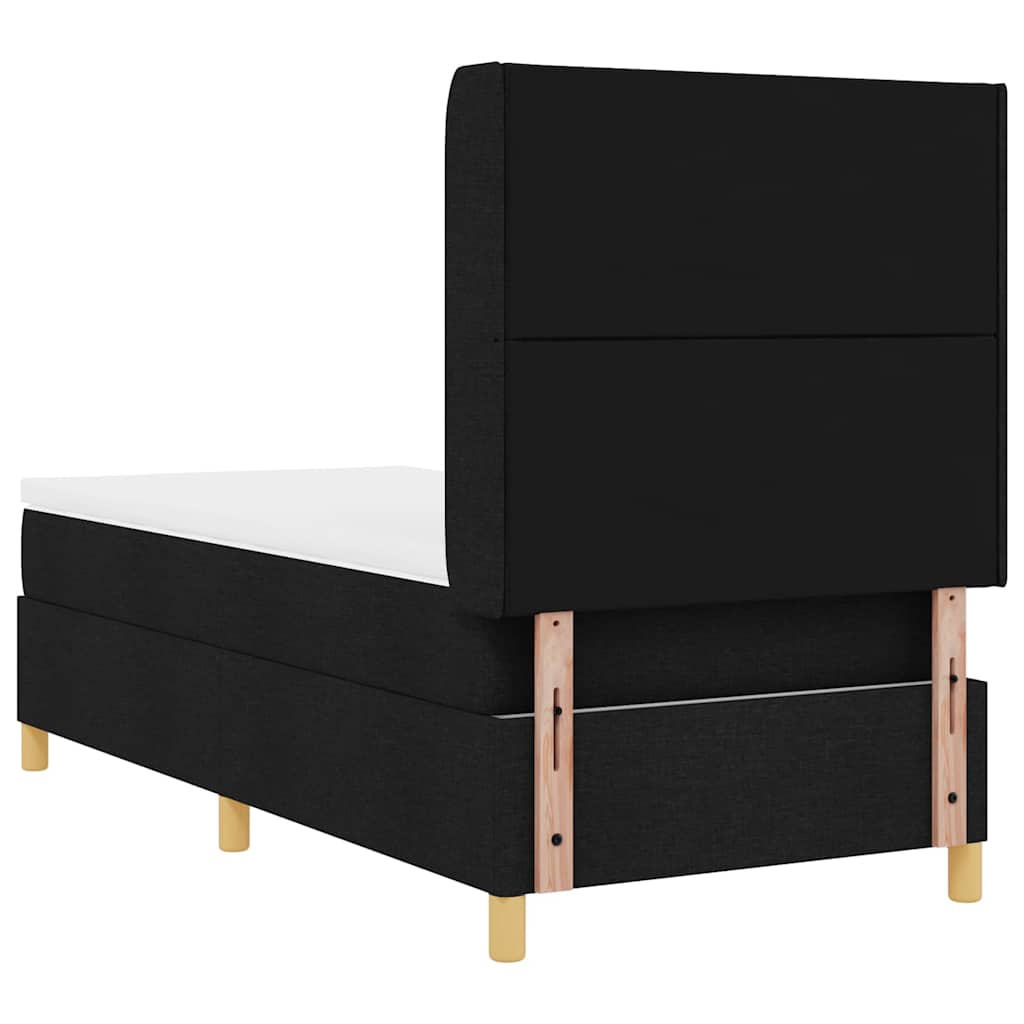 Boxspringbett mit Kopfteil Schwarz 100 x 200 cm Stoff