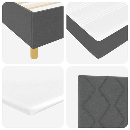 Boxspringbett mit Kopfteil Dunkelgrau 140 x 200 cm Stoff