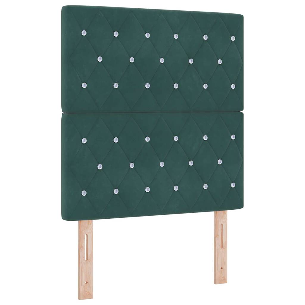Boxspringbett mit Kopfteil Dunkelgrün 80 x 200 cm Samt
