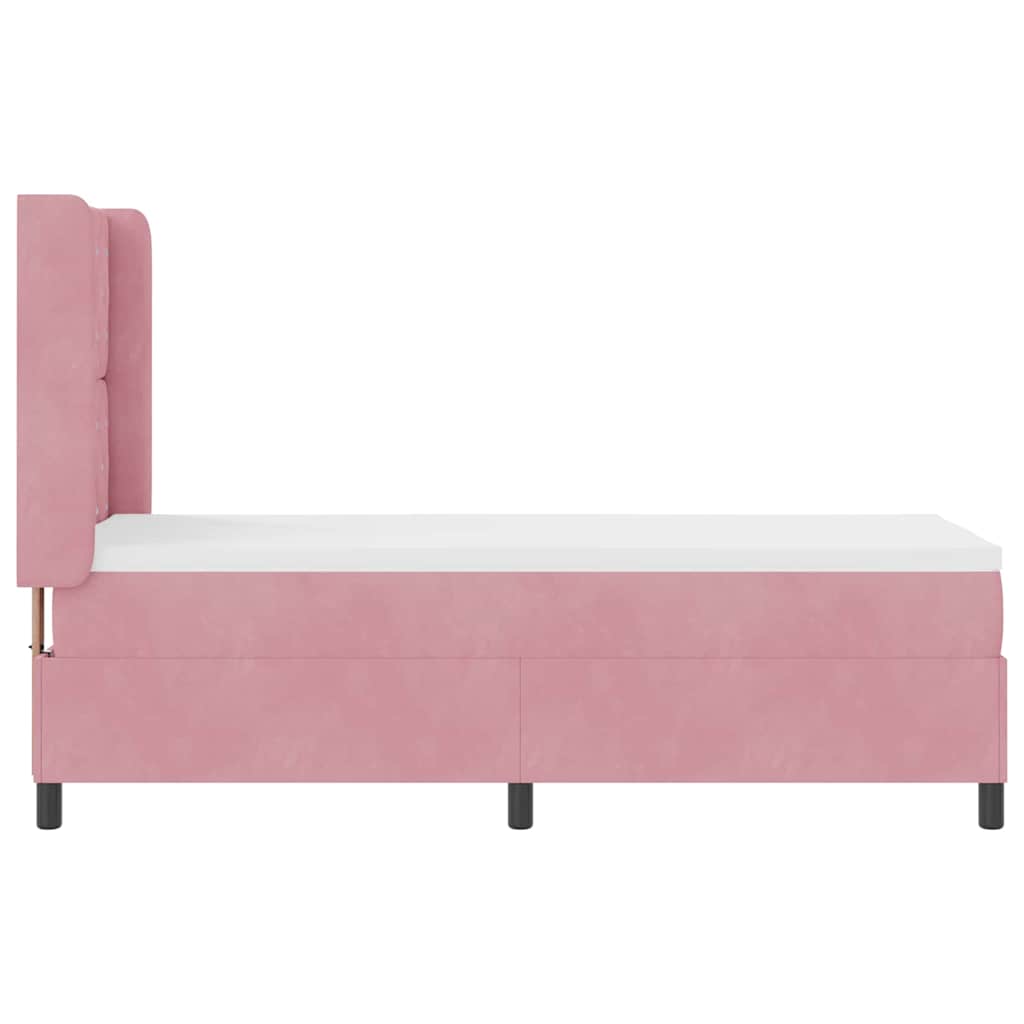 Boxspringbett mit Matratze mit Kopfteil Rosa 80 x 200 cm Samt