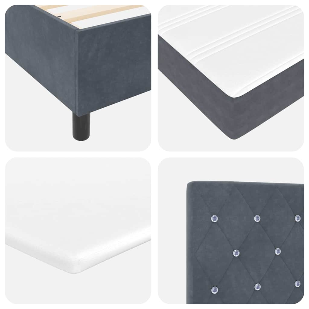 Boxspringbett mit Matratze Dunkelgrau 90 x 190 cm Samt