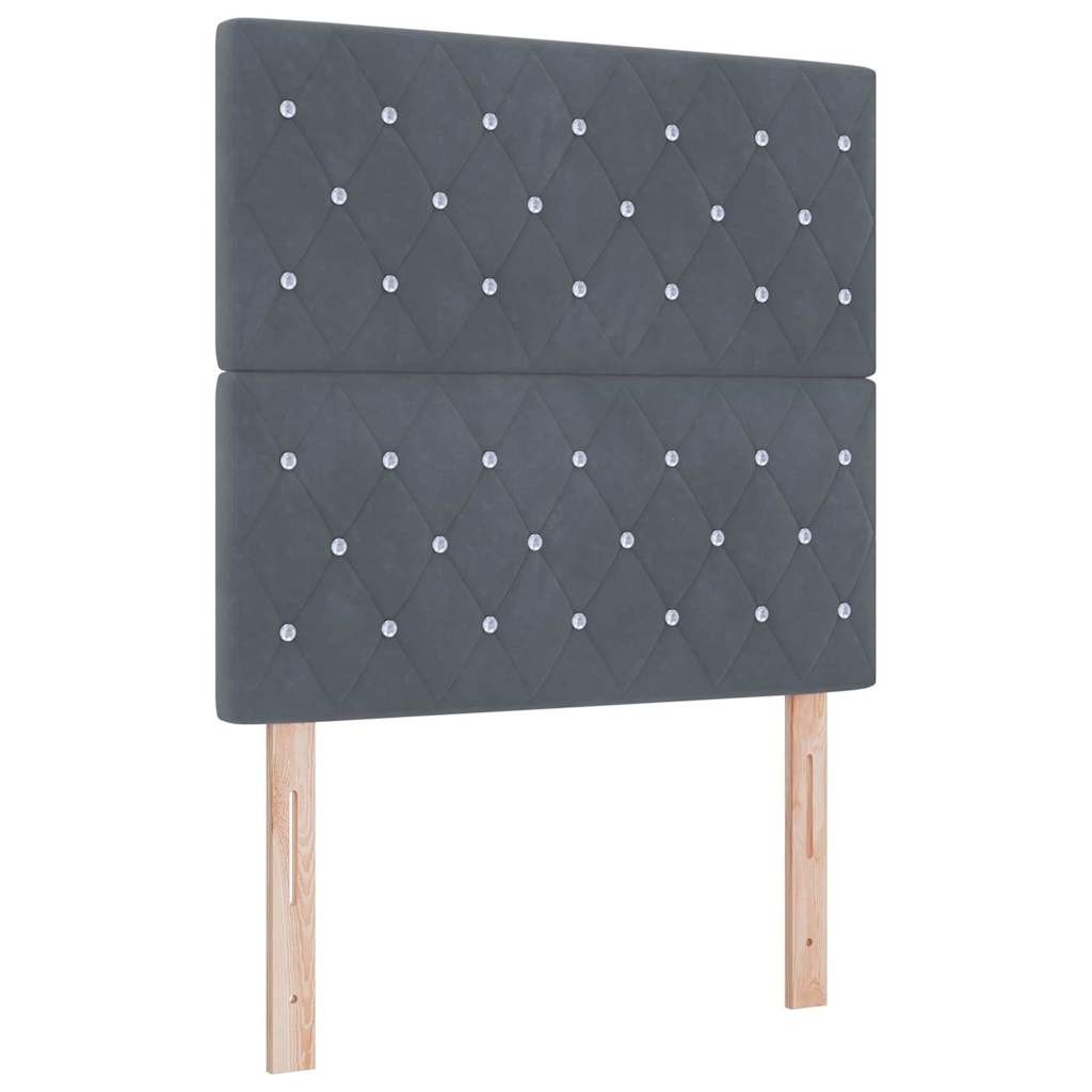 Boxspringbett mit Matratze Dunkelgrau 90 x 190 cm Samt