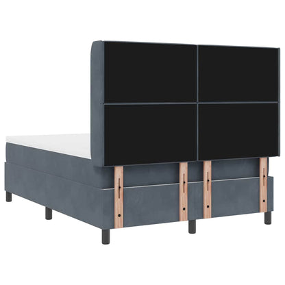Boxspringbett mit Matratze Dunkelgrau 140 x 200 cm Samt