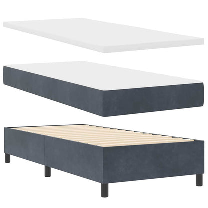 Boxspringbett mit Kopfteil Dunkelgrau 90 x 190 cm Samt