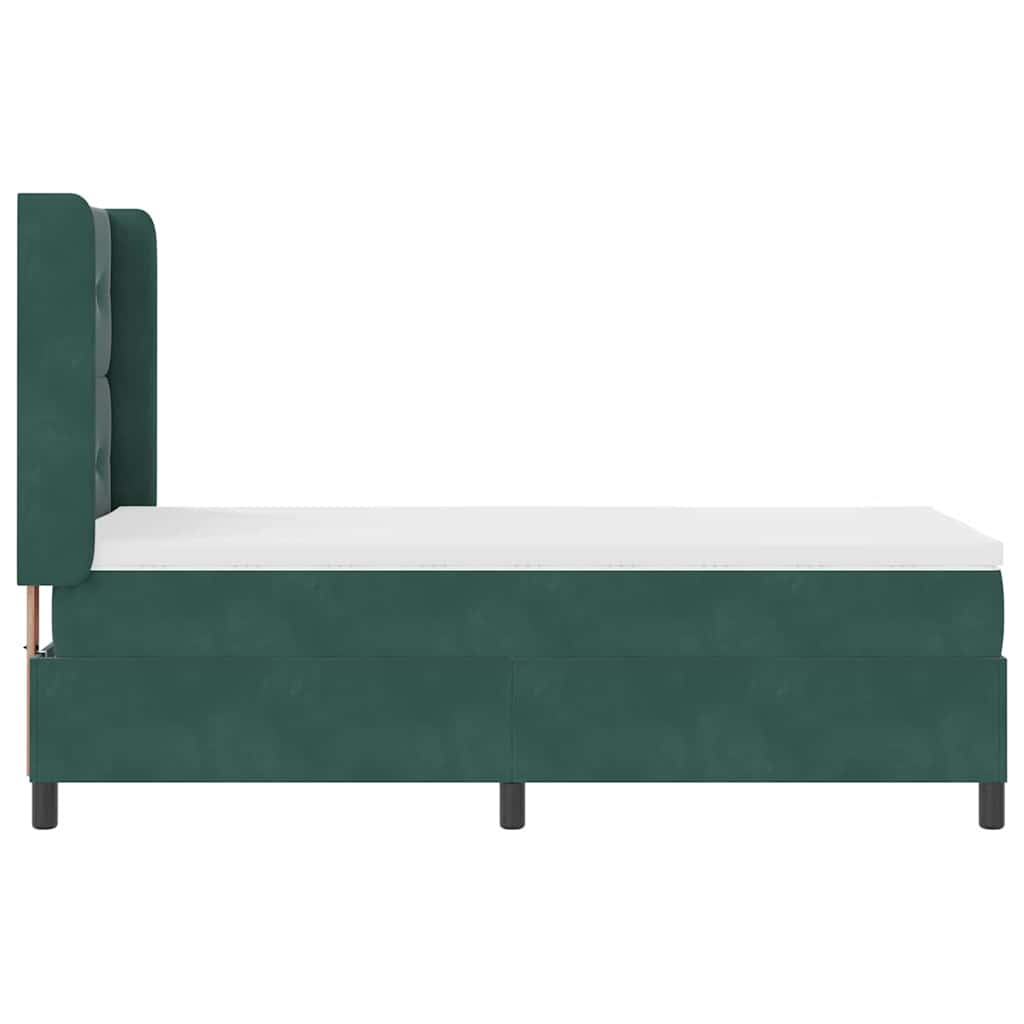 Boxspringbett mit Kopfteil Dunkelgrün 100 x 200 cm Samt