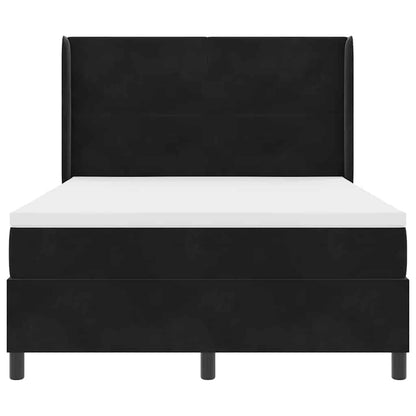 Boxspringbett mit Kopfteil Schwarz 140 x 190 cm Samt