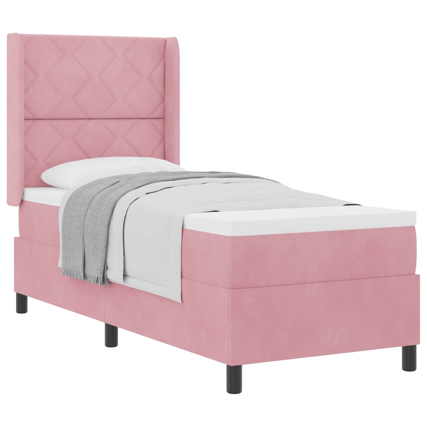 Boxspringbett mit Kopfteil Rosa 80 x 200 cm Samt