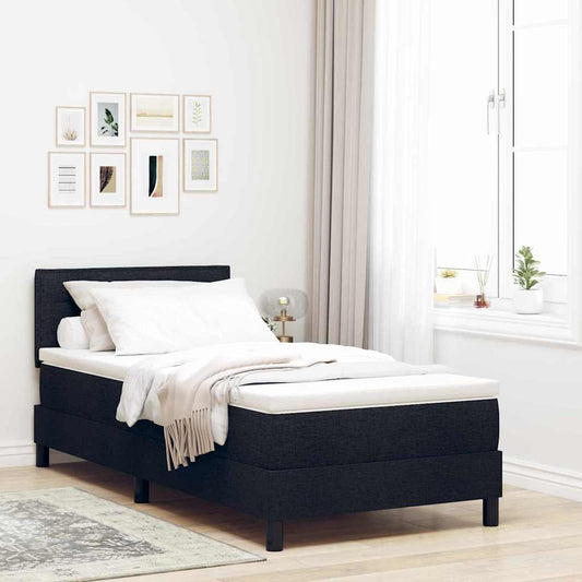 Boxspringbett mit Matratze Schwarz 90 x 190 cm Stoff
