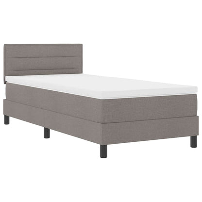 Boxspringbett mit LED-Lichtleisten Taupe 90 x 200 cm Stoff